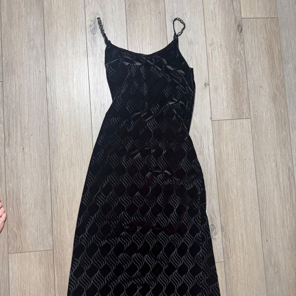 Vintage Gunne Sax Jessica McClintock Black Contrast Velvet Maxi Dress 9/10 EUC - Picture 14 of 16